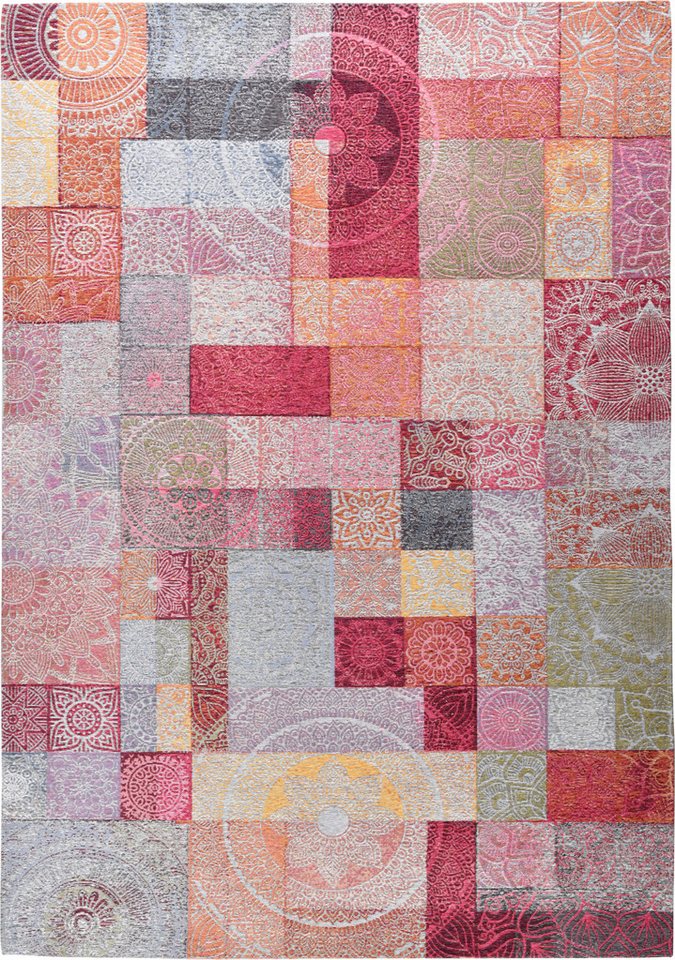 Gino Falcone Teppich Cosima-112, rechteckig, Höhe: 3 mm, Flachgewebe, mit Chenillegarn, modernes Patchwork-Design, Ornamente Bild 4
