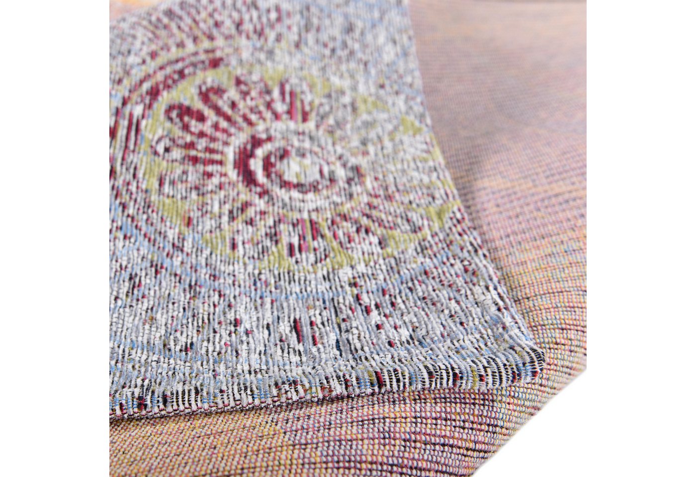 Gino Falcone Teppich Cosima-112, rechteckig, Höhe: 3 mm, Flachgewebe, mit Chenillegarn, modernes Patchwork-Design, Ornamente Bild 5