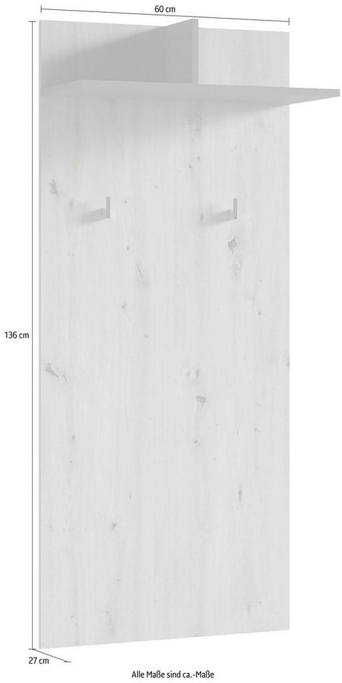 byLIVING Garderobenpaneel Ben (1 St), Breite 60 cm, mit Kleiderhaken und Ablage Bild 5