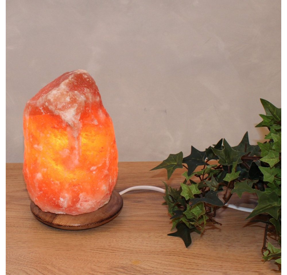 Wagner Life Design Salzkristall-Tischlampe USB-Rock, LED wechselbar, Warmweiß, Handgefertigt aus Salzkristall - jeder Stein ein Unikat, H: ca.10 cm Bild 3