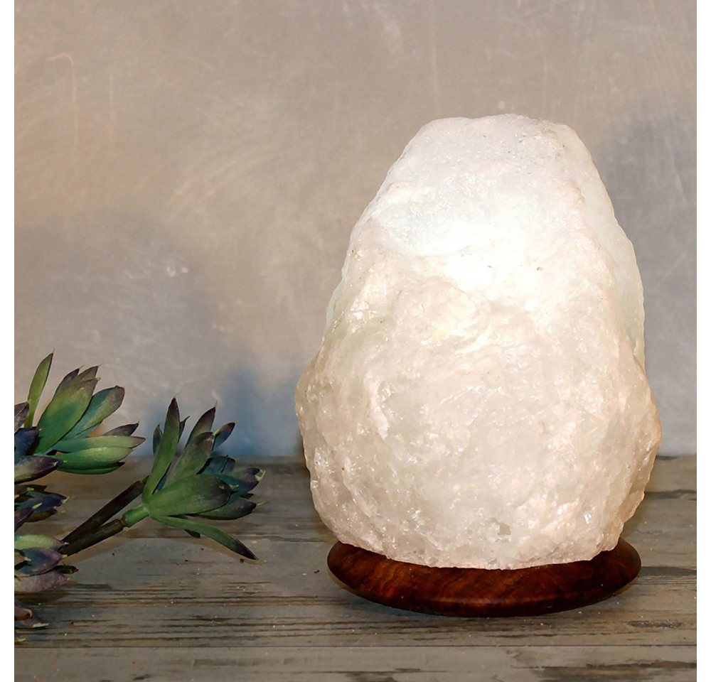 my home Salzkristall-Tischlampe Sclassin, Leuchtmittel wechselbar, Warmweiß, Handgefertigt - jeder Stein ein Unikat, H: ca.18 cm, ca.2-3 kg