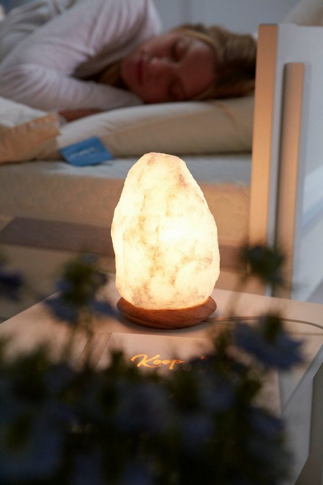 my home Salzkristall-Tischlampe Sclassin, Leuchtmittel wechselbar, Warmweiß, Handgefertigt - jeder Stein ein Unikat, H: ca.18 cm, ca.2-3 kg Bild 2