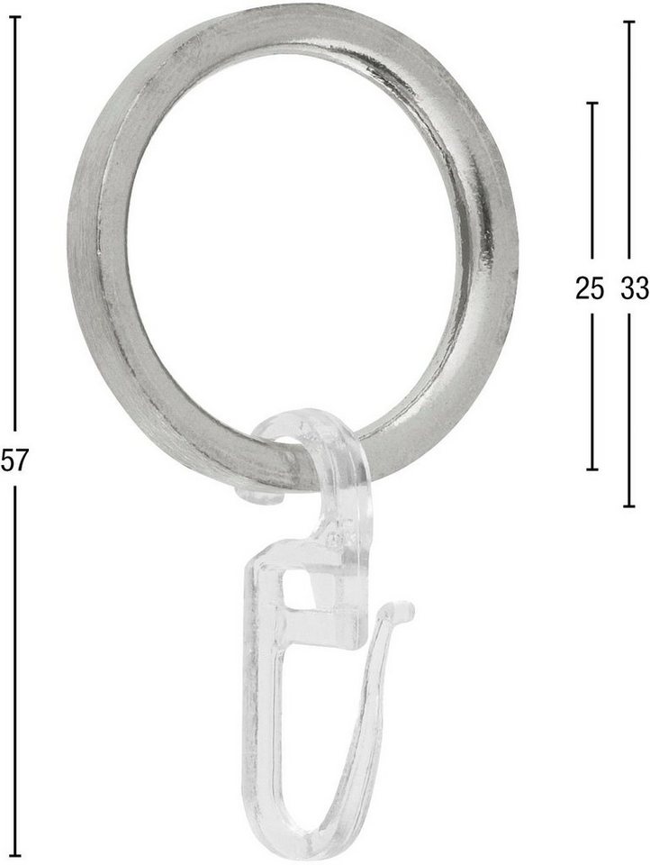 GARESA Gardinenring Ring mit Haken, (10-St), für Durchmesser bis 20mm, einfache Montage Bild 2