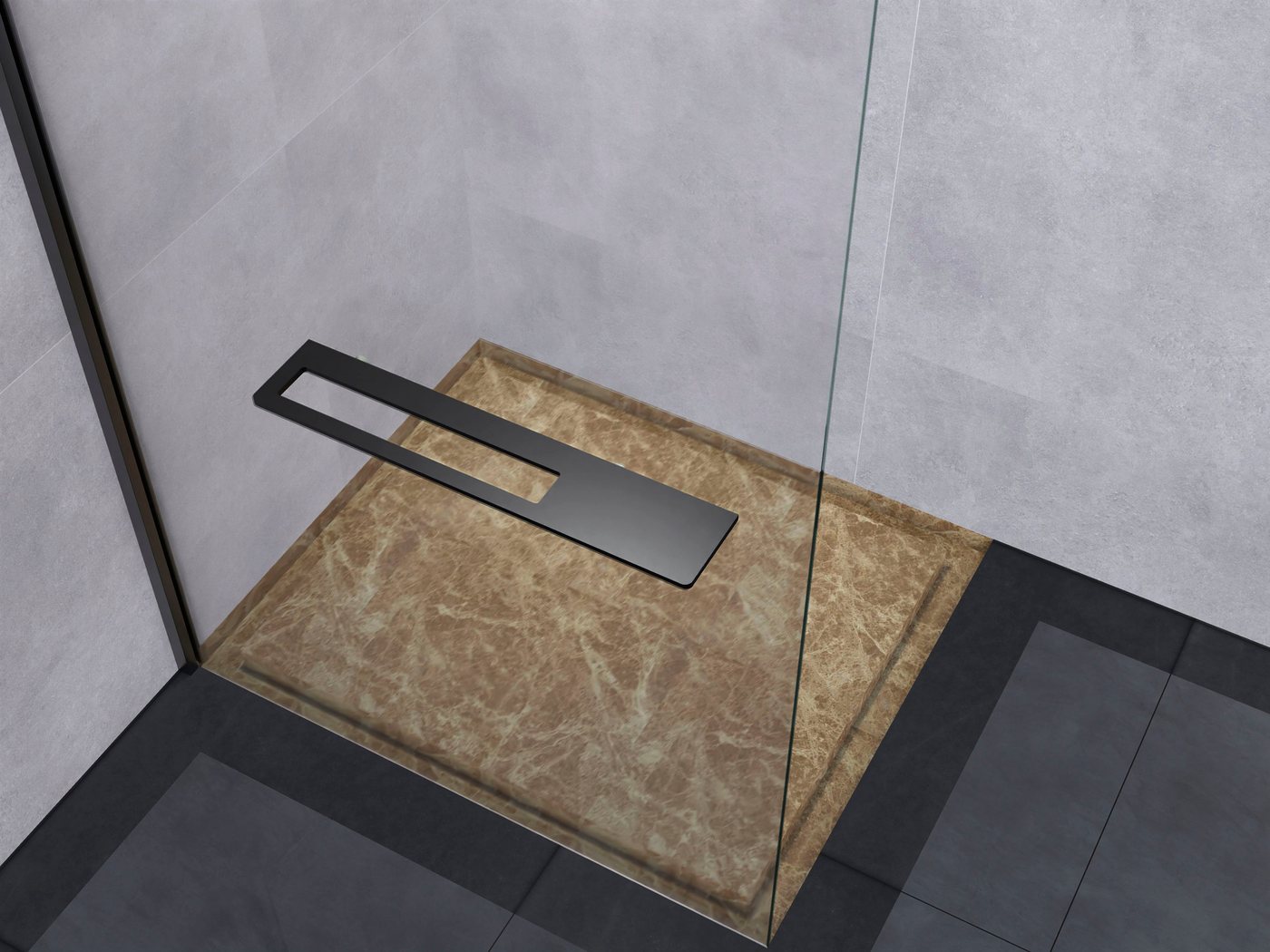 welltime Walk-in-Dusche Plus, Einscheibensicherheitsglas, Duschwand inkl. Ablage mit Handtuchhalter, mit Aluminium-Wandprofil Bild 4