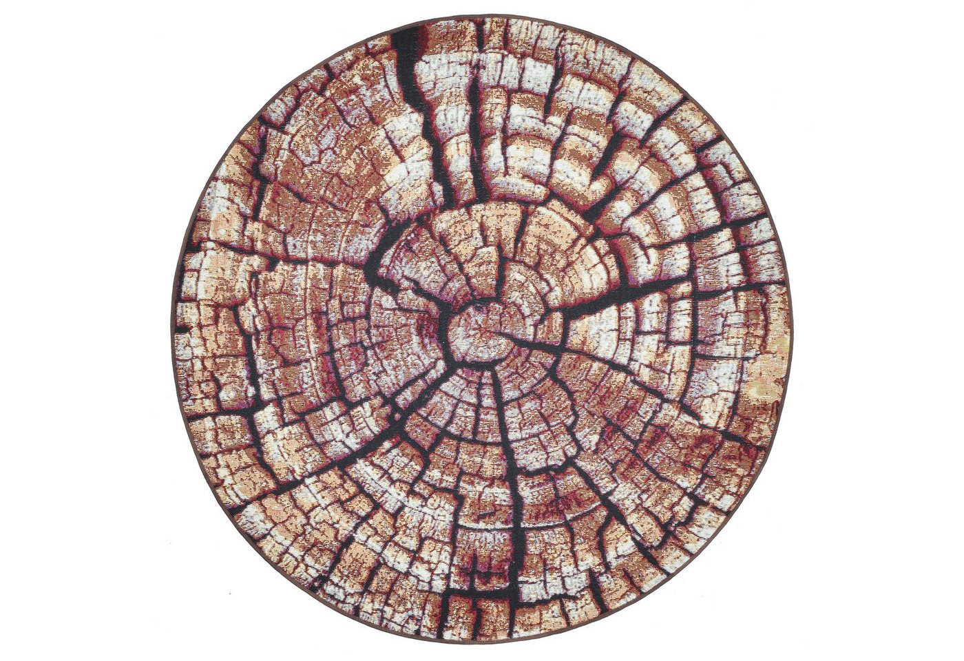 Gino Falcone Teppich Aurora GF-095, rund, Höhe: 5 mm, Holz Optik, ideal im Wohnzimmer & Schlafzimmer Bild 5