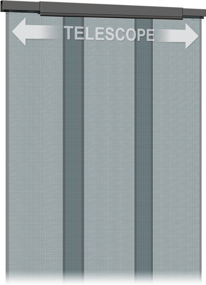 SCHELLENBERG Insektenschutz-Vorhang Telescope, für Balkontür und Terrassentür, (Set, 1-St), Fliegengitter aus Polyester, 70 - 95 x 220 cm, anthrazit Bild 4