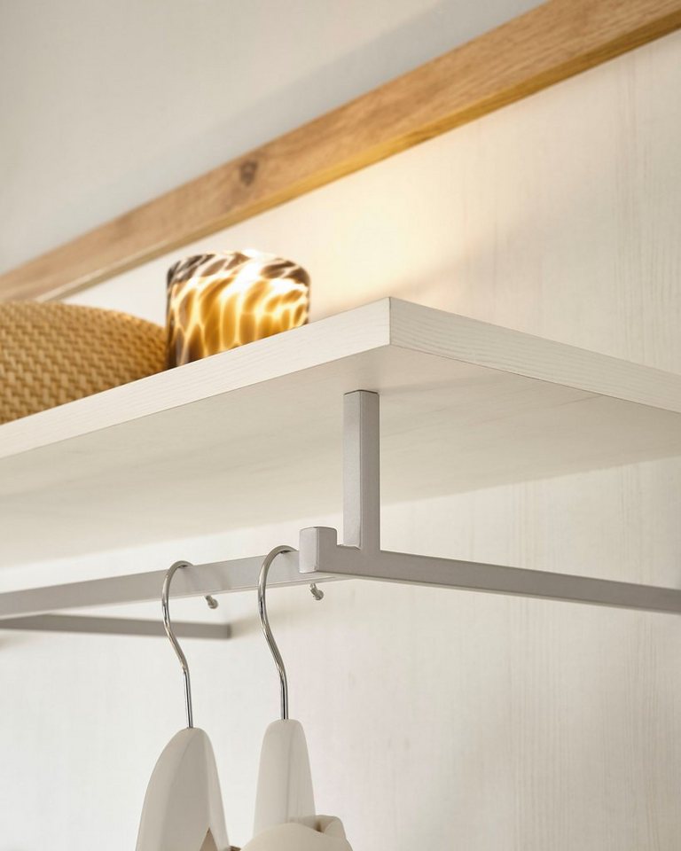 OTTO home Garderobenpaneel Westminster, Wandregal im Landhausstil Flurgarderobe Garderobe Paneel, mit Ablage, Haken & Kleiderstange aus Metall, in 2 Farben erhältlich