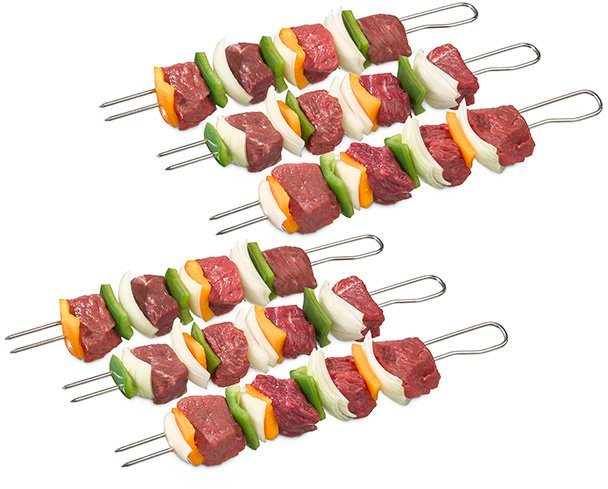 Buddy's Grillspieß Buddy´s BBQ (Set, 6-St), Doppelspieße, Schaschlikspieße, Fleischspieße, Edelstahl, 9 cm