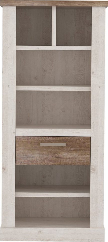 FORTE Bücherregal, Höhe 160 cm, Aktenregal mit Schublade, im Landhausstil
