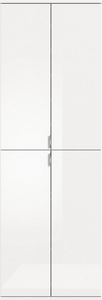 Home affaire Garderobenschrank TRONDHEIM, Höhe 193 cm, 4 Türen, 9 Fächer, 7 Einlegeböden (inkl. ausziehbarer Kleiderstange, in verschiedenen Farben erhältlich) Schrank, Hochschramk, Mehrzweckschrank, Universalschrank, Flur, Diele Bild 4