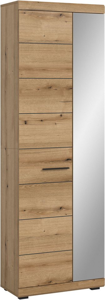 Home affaire Garderobenschrank SIENA, Höhe 197cm, 2 Türen, 4 Einlegeböden, ausziehbare Kleiderstange (1-St., hochwertige Rillenfräsung in MDF Front) Stauraumschrank, Flurschrank, Dielenschrank Bild 2