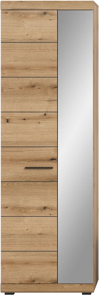 Home affaire Garderobenschrank SIENA, Höhe 197cm, 2 Türen, 4 Einlegeböden, ausziehbare Kleiderstange (1-St., hochwertige Rillenfräsung in MDF Front) Stauraumschrank, Flurschrank, Dielenschrank Bild 3