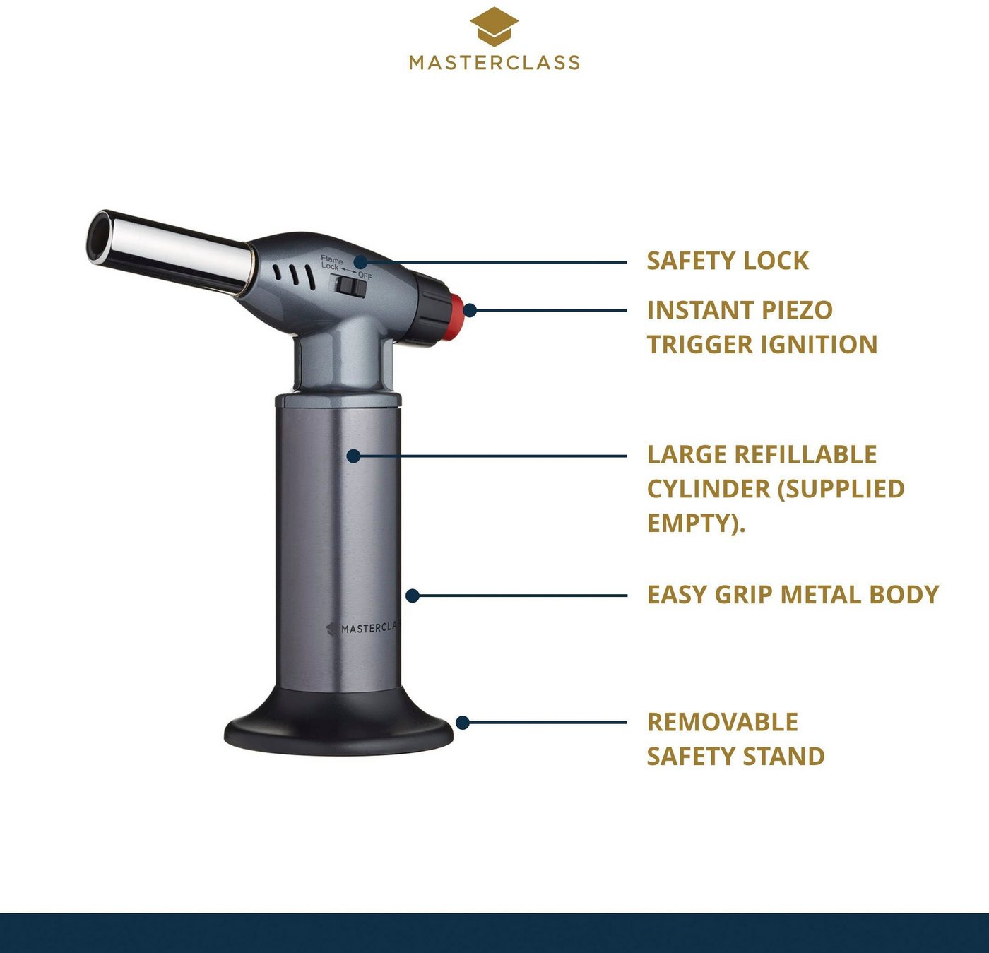 MasterClass Flambierbrenner Professional Cooks Blowtorch, (1-tlg., 1) Bild 3