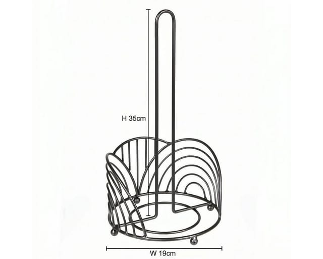 Ambiente Haus Küchenrollenhalter Küchenrollenständer in schwarz (H) 35cm, (1-St), Papiertuchhalter
