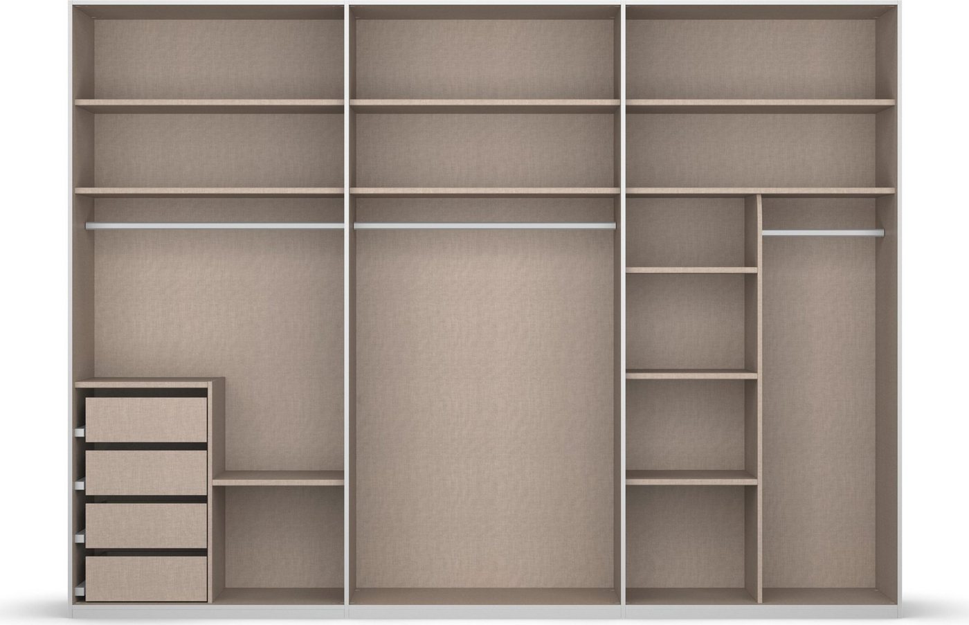 rauch Drehtürenschrank Kleiderschrank Schrank Garderobe Wäscheschrank SKAT MERIDIAN Glasfront (Breiten 151/201/251/301, Höhen 223/235 cm, inkl. SOFT-CLOSE-FUNKTION) mit Schubladeneinsatz, Wäscheeinteilung, Innenspiegel MADE IN GERMANY Bild 2
