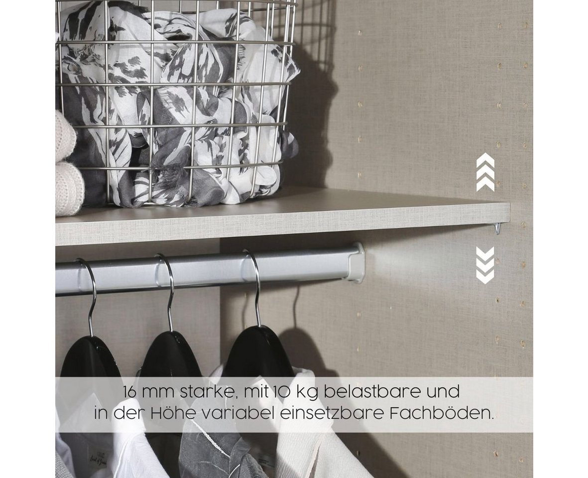 rauch Drehtürenschrank Kleiderschrank Schrank Garderobe Wäscheschrank BARI mit Schubasten mittig, moderner Griff in Graumetallic MADE IN GERMANY Bild 5