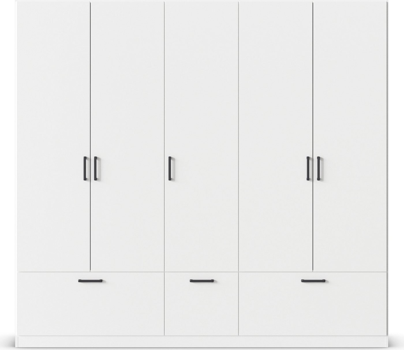rauch Drehtürenschrank Kleiderschrank Schrank Garderobe Wäscheschrank BARI mit Schubkästen und modernem Griff in Graumetallic MADE IN GERMANY