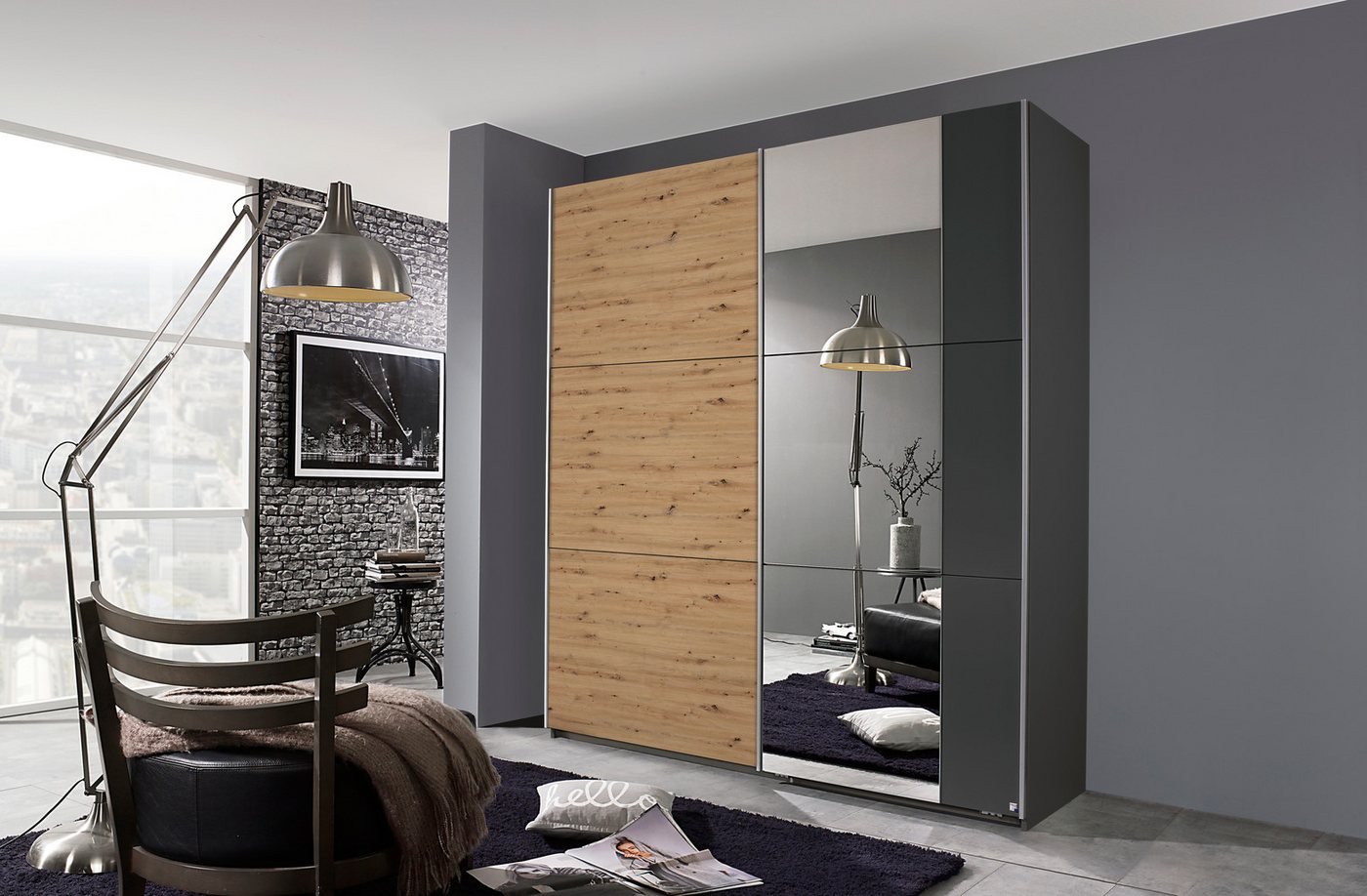 rauch Schwebetürenschrank Kleiderschrank Schrank Garderobe AURELIO (3 Ausstattungen BASIC/CLASSIC/PREMIUM (inkl. SOFT-CLOSE-FUNKTION) zeitloses Design, viele Farben, Breiten 175/218/261 cm MADE IN GERMANY Bild 4