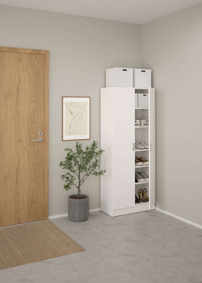 Home affaire Drehtürenschrank Focus, Kleiderschrank, Stauraum mit 2 Türen und 5 Einlegeböden, Breite 69 cm, Höhe 170 cm Bild 4