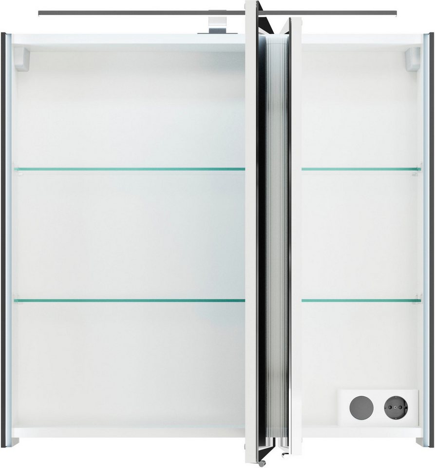 Saphir Spiegelschrank Serie 7045 Badezimmer-Spiegelschrank inkl. LED-Beleuchtung, 2 Türen Badschrank 73,2 cm breit, inkl. LEDplus Schalter und Türdämpfer Bild 4