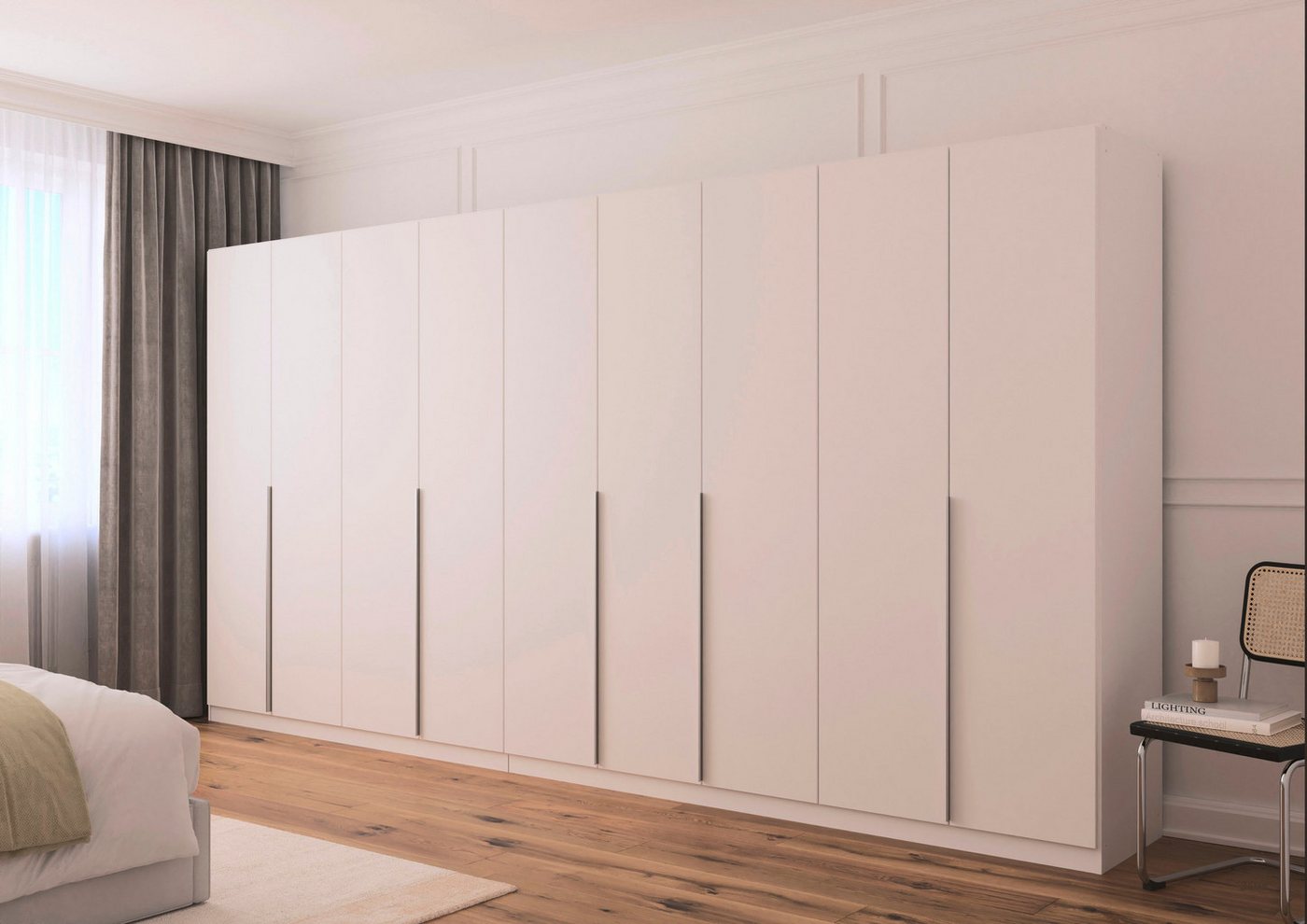 OTTO home Drehtürenschrank Kleiderschrank Schrank Garderobe AGORDO Schlafzimmer (in zwei Griff-Farben, Breiten 91-405 cm, Dekor- oder Hochglanzfront) durchdachte Innenausstattung, in 8 Breiten und 2 Höhen MADE IN GERMANY Bild 3