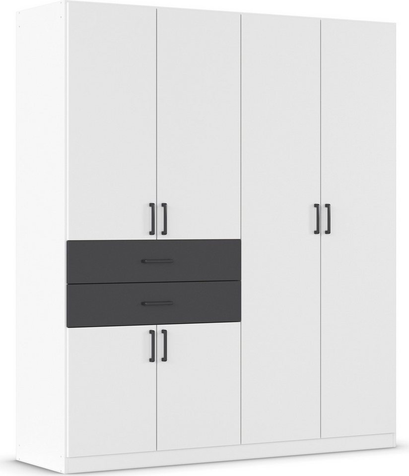 rauch Drehtürenschrank Kleiderschrank Schrank Garderobe MAIKA mit Dekor-Front 2 Schubladen, in verschiedenen Breiten, Höhen, Farben, MADE IN GERMANY