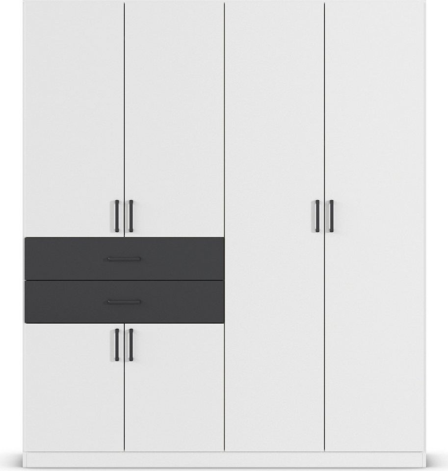 rauch Drehtürenschrank Kleiderschrank Schrank Garderobe MAIKA mit Dekor-Front 2 Schubladen, in verschiedenen Breiten, Höhen, Farben, MADE IN GERMANY Bild 4