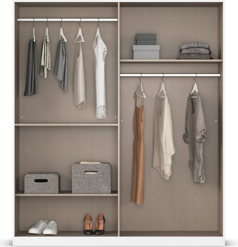 rauch Drehtürenschrank Kleiderschrank Schrank Garderobe MAIKA mit Dekor-Front 2 Schubladen, in verschiedenen Breiten, Höhen, Farben, MADE IN GERMANY Bild 5