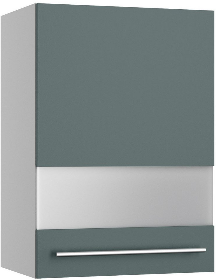 KOCHSTATION Hängeschrank KS-Bern2 Breite 50 cm, 1 Tür, 2 Einlegeböden, Front mit Milchglas-Einsatz