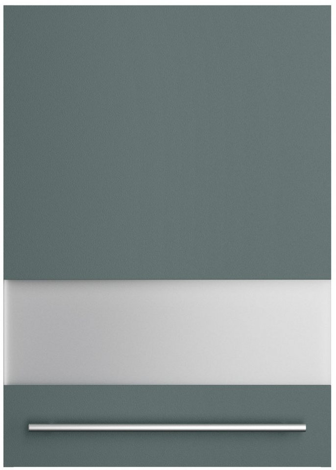 KOCHSTATION Hängeschrank KS-Bern2 Breite 50 cm, 1 Tür, 2 Einlegeböden, Front mit Milchglas-Einsatz Bild 2