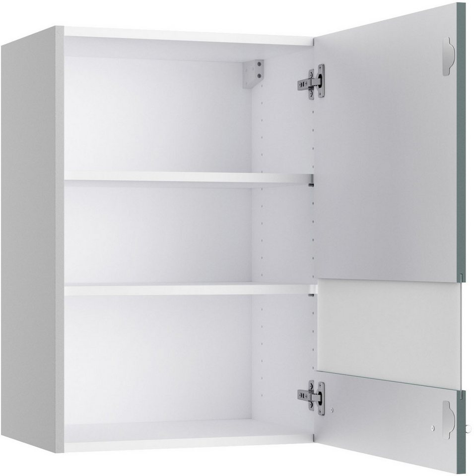 KOCHSTATION Hängeschrank KS-Bern2 Breite 50 cm, 1 Tür, 2 Einlegeböden, Front mit Milchglas-Einsatz Bild 3