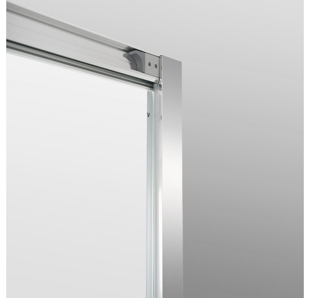 welltime Eckdusche New Summer Frost, BxT: 80x80 cm, Einscheibensicherheitsglas, verbessertes Rollensystem, Milchglasscheiben