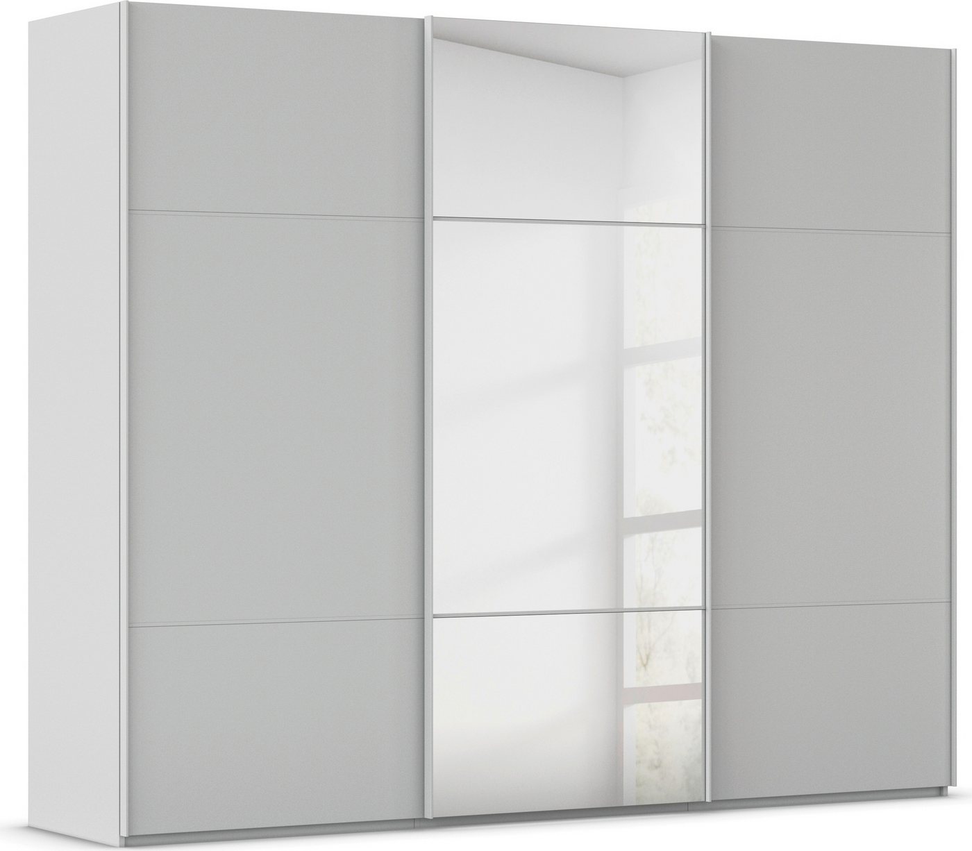 rauch Schwebetürenschrank Kleiderschrank Schrank Garderobe Schlafzimmerschrank SCALE-TRIO edle dreigeteilte Front mit 2 Zierleisten und Spiegel MADE IN GERMANY Bild 4