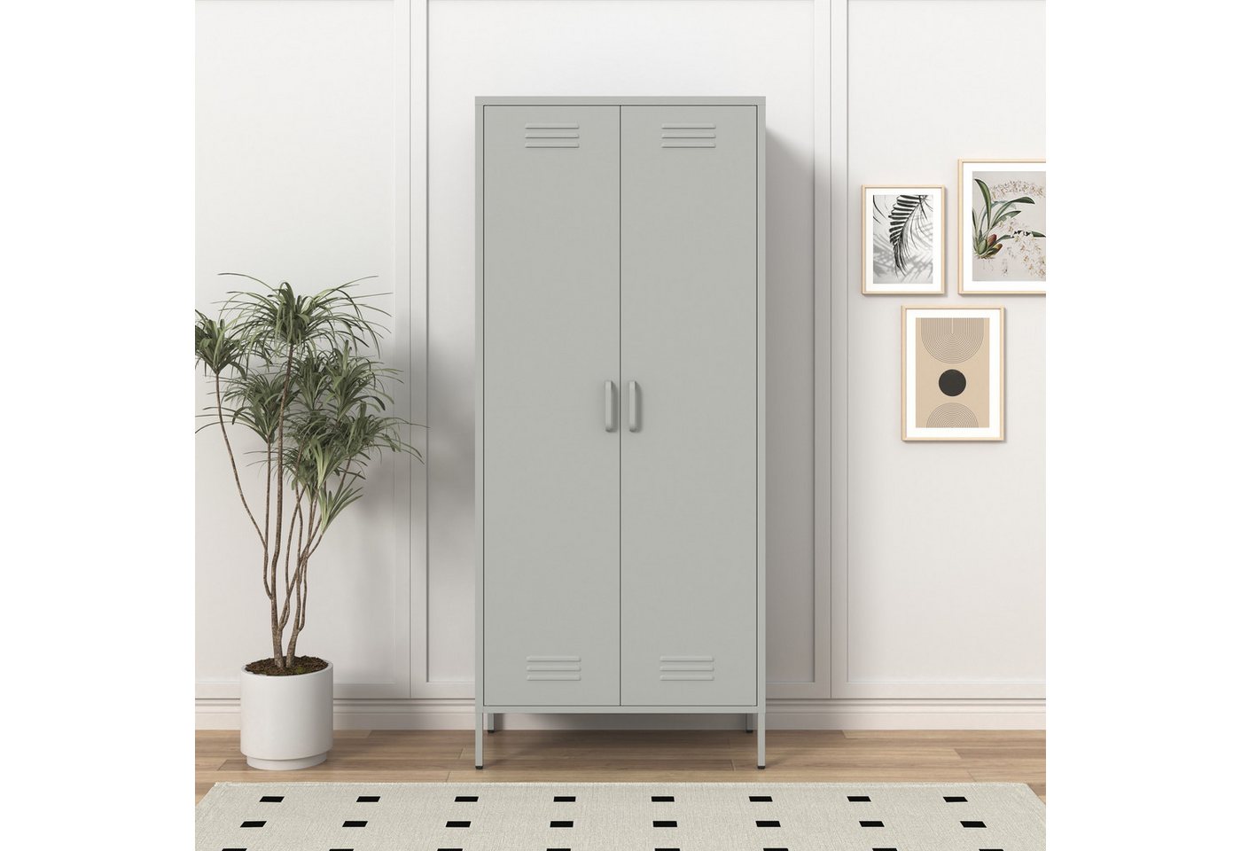 OTTO home Drehtürenschrank Kleiderschrank Schrank Metallschrank Mehrzweckschrank Siena Spind (in 4 Farben aus Metall) in der Höhe verstellbar, abschließbar Topseller Otto´s Choice Bild 3