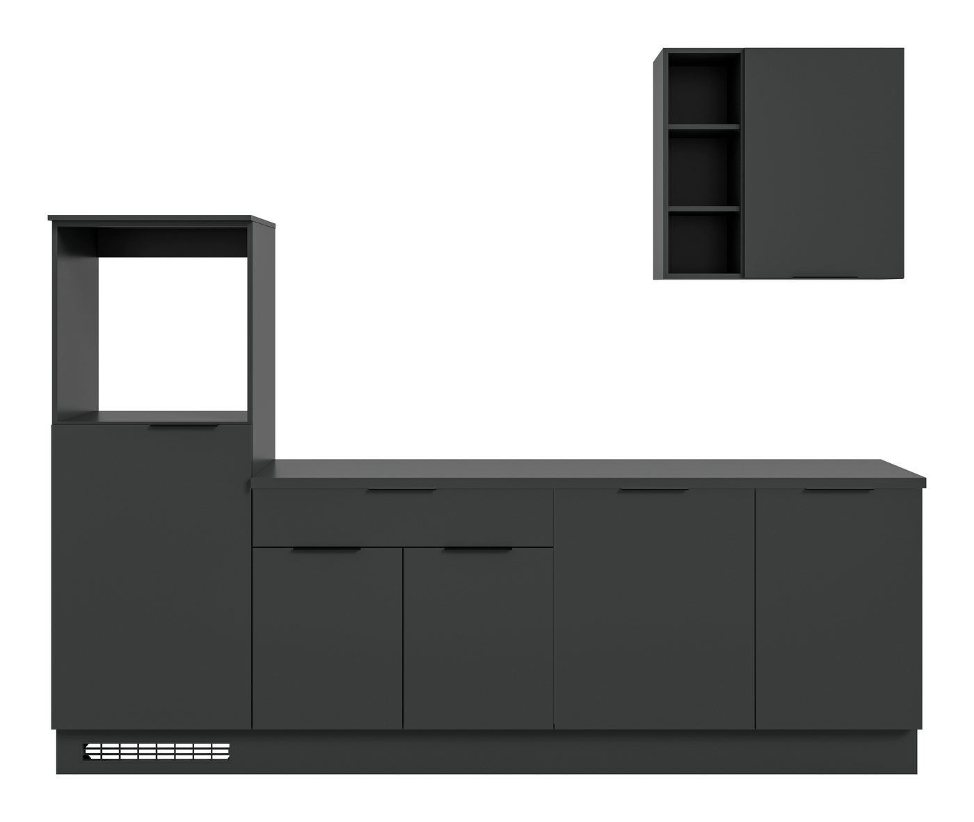 KOCHSTATION Küchenzeile KS-Lulea, Breite 260 cm, ohne E-Geräte, mit 3 cm starker Arbeitsplatte