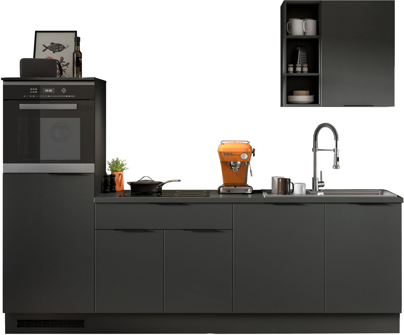 KOCHSTATION Küchenzeile KS-Lulea, Breite 260 cm, ohne E-Geräte, mit 3 cm starker Arbeitsplatte Bild 2