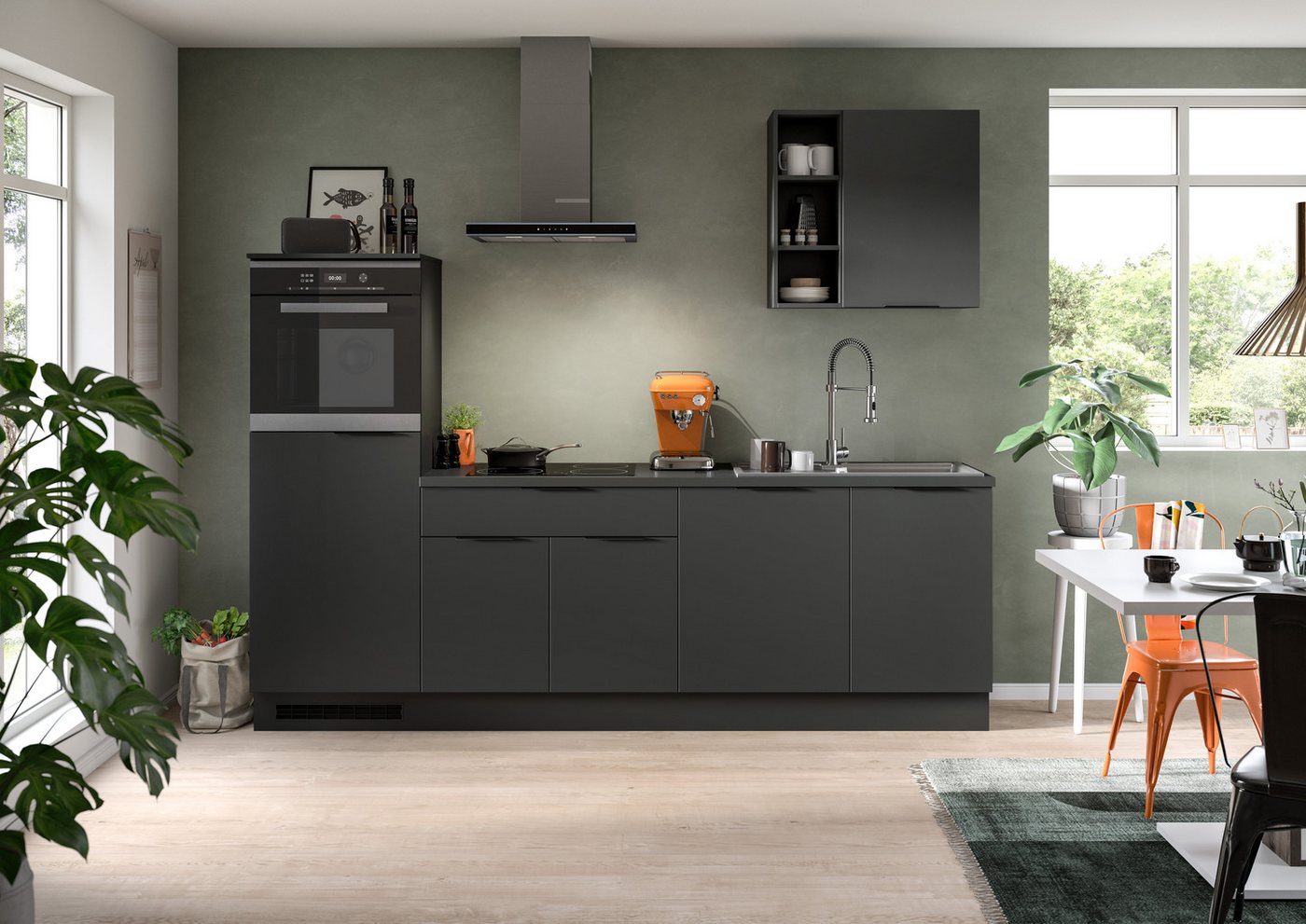 KOCHSTATION Küchenzeile KS-Lulea, Breite 260 cm, ohne E-Geräte, mit 3 cm starker Arbeitsplatte Bild 4