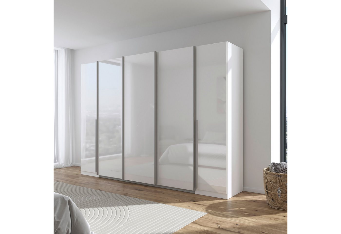OTTO home Schwebetürenschrank Dreh-/Schwebetürenschrank Kleiderschrank Familie, Agordo (im angesagten Mix aus Dreh- und Schwebetüren) B/H/T 301x210X62cm viele Farben verfügbar TOPSELLER Made in GERMANY Bild 3