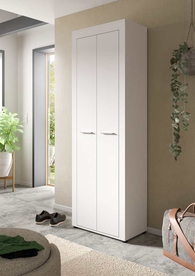 OTTO home Garderobenschrank AOSTA, Höhe 191cm, 2 Türen, 1 Boden, 1 Kleiderstange (1-St., in verschiedenen Farbausführungen erhältlich, individuell kombinierbar) Flurschrank, Kleiderschrank, Hochschrank, Garderobe, Flur, Schrank Bild 3
