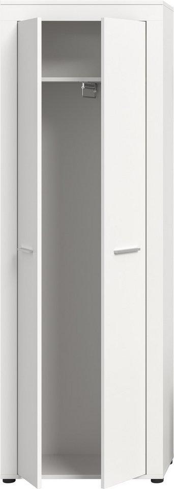 OTTO home Garderobenschrank AOSTA, Höhe 191cm, 2 Türen, 1 Boden, 1 Kleiderstange (1-St., in verschiedenen Farbausführungen erhältlich, individuell kombinierbar) Flurschrank, Kleiderschrank, Hochschrank, Garderobe, Flur, Schrank Bild 4