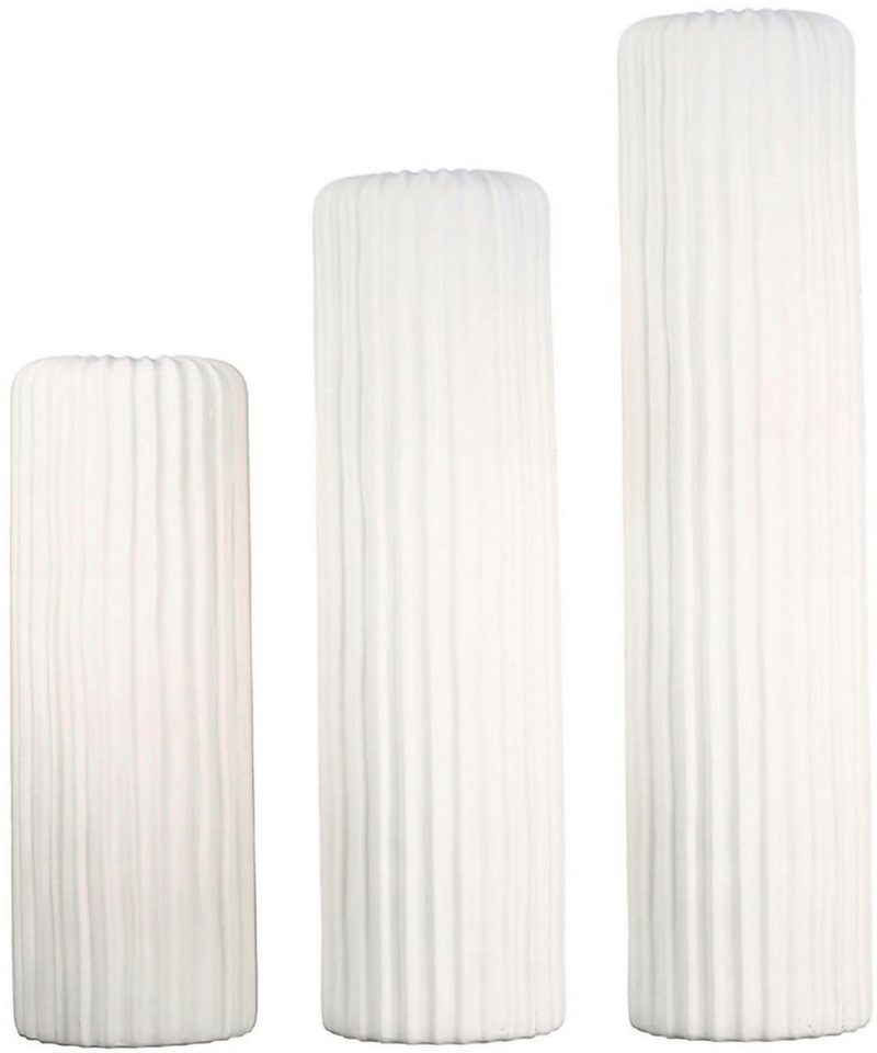 Casablanca by Gilde Bodenvase Vase Fjord weiß H. 58 cm (1 St)