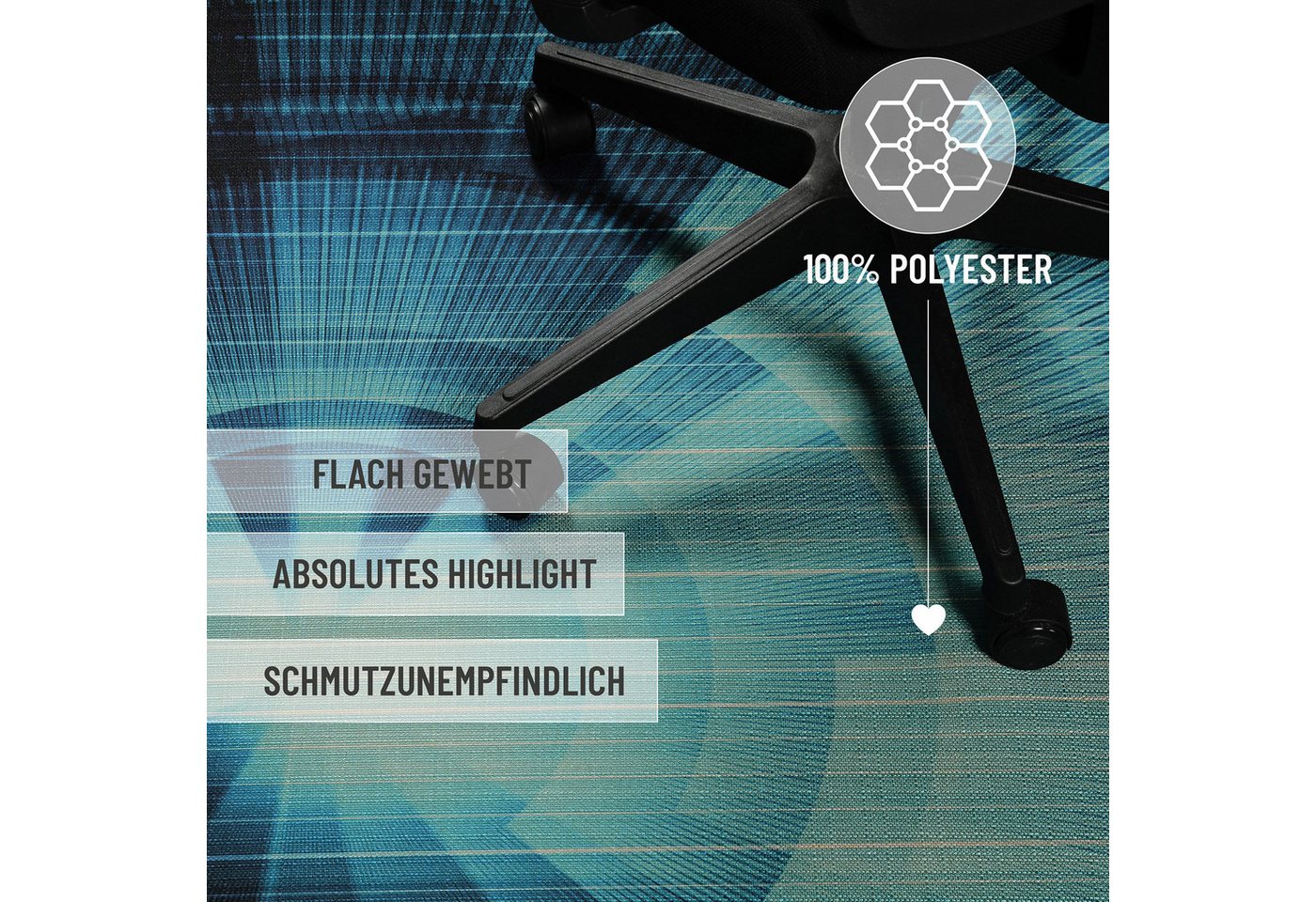 Wecon home Teppich Cyber Swirl, rechteckig, Höhe: 5 mm, Gamer Teppich, gewebt, Cyberpunk, robust, Gaming Room, rutschfest Bild 3