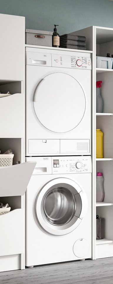 welltime Waschmaschinenumbauschrank FALAS, Höhe 195 cm, 1 Boden, für Waschmaschine &Trockner (1-St., in verschiedenen Farben erhältlich) Waschmaschine, Trockner, Waschmaschinenschrank, Umbauschrank, Wäsche