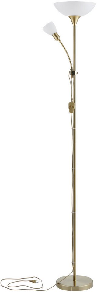 EGLO Stehlampe UP 2 Stehlampe - Stahl - E27,E14 - 1X60W,1X18W - IP20, Ein-/Ausschalter, Lesearm, ohne Leuchtmittel, Standleuchte, Leselampe, Wohzimmer, Schlafzimmer, H176,5 x Ø27,5 cm Bild 3