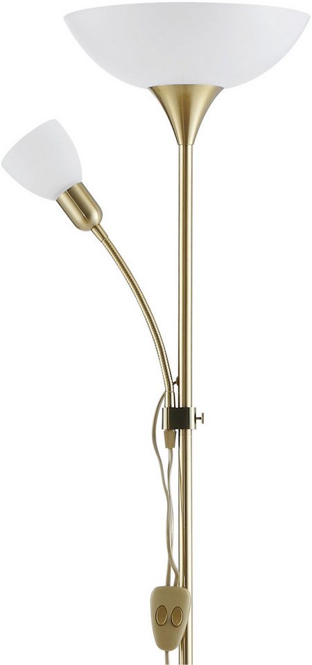 EGLO Stehlampe UP 2 Stehlampe - Stahl - E27,E14 - 1X60W,1X18W - IP20, Ein-/Ausschalter, Lesearm, ohne Leuchtmittel, Standleuchte, Leselampe, Wohzimmer, Schlafzimmer, H176,5 x Ø27,5 cm Bild 4