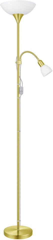 EGLO Stehlampe UP 2 Stehlampe - Stahl - E27,E14 - 1X60W,1X18W - IP20, Ein-/Ausschalter, Lesearm, ohne Leuchtmittel, Standleuchte, Leselampe, Wohzimmer, Schlafzimmer, H176,5 x Ø27,5 cm Bild 5