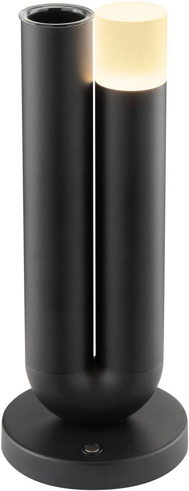 OTTO home LED Tischleuchte Lynett - Akku Tischlampe, Blumenvase integriert, Dimmfunktion, USB-Anschluss mit Ladefunktion, LED fest integriert, Warmweiß, inkl. Vase, Akkulampe, wireless charging, 27 cm, kabellose Lampe, Deko