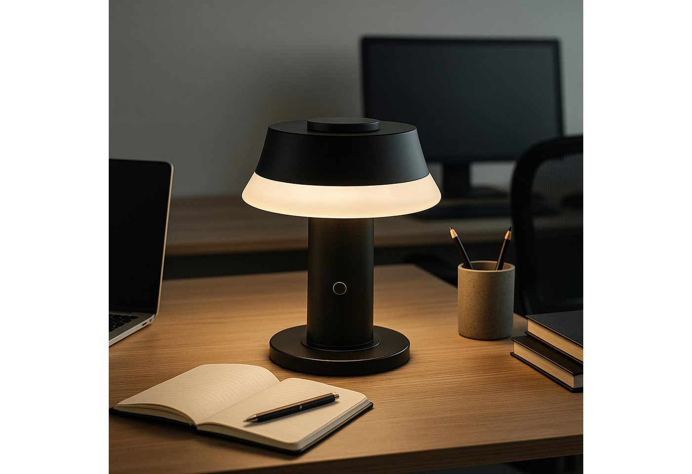 OTTO home LED Tischleuchte Arnett, Dimmfunktion, LED fest integriert, Warmweiß, akkubetrieben, 17 cm, 240 lm, per wireless charging & USB ladbar Bild 2