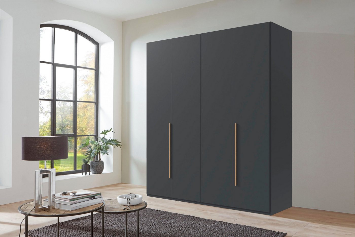 Wimex Drehtürenschrank Kleiderschrank London, in den Breiten 180cm, 225cm oder 270cm (mit verschiedenen Griffen in goldfarben, silberfarben oder schwarz) wahlweise mit Basic- oder Premium-Ausstattung erhältlich Bild 5