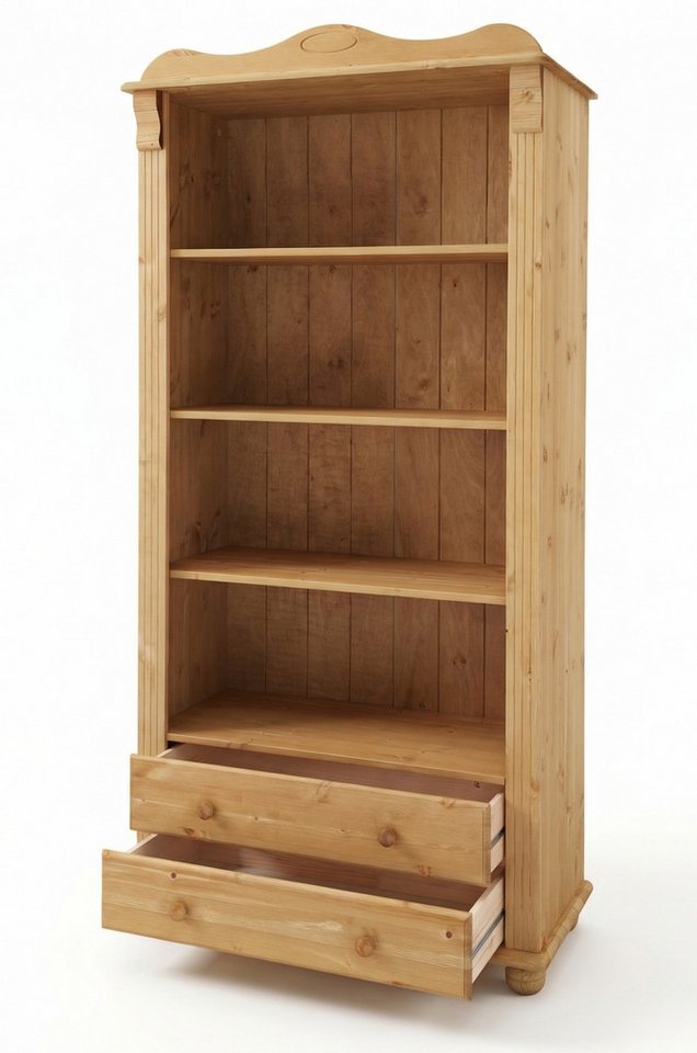OTTO home Bücherregal Adele, Standregal, Regal, aus massiver Kiefer, Breite 92 cm, mit 2 Schubladen, FSC® Bild 2